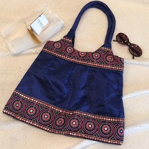 Beautiful sapphire blue mandala bag